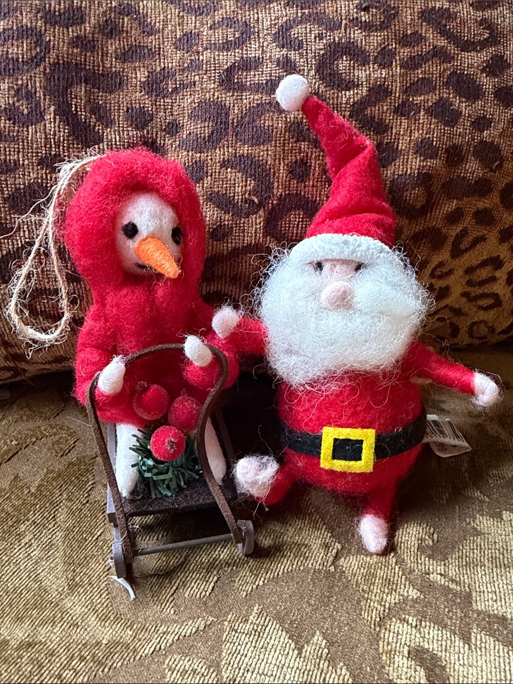 Ashland Red Felt Santa and Snowman Ornament Set